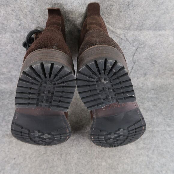 Leather Boots Mens 8 ZZYXX Shoes Biker Hand Crafted Brown Zip Combat Lug Sole main image 12